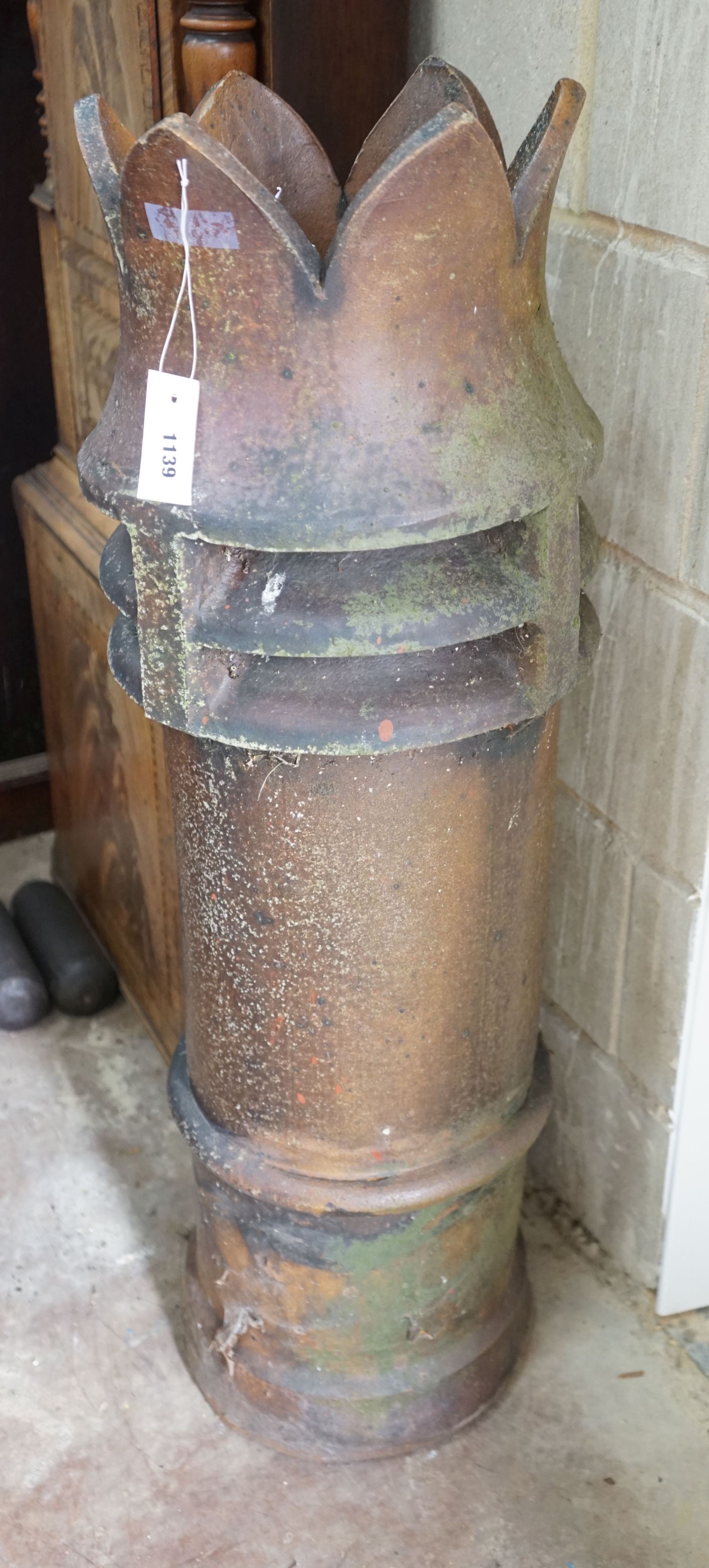 A Victorian glazed earthenware chimney pot, height 104cm